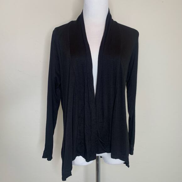 Black Open Front Jacket Sz Medium Light Weight Cardigan - Picture 1 of 9